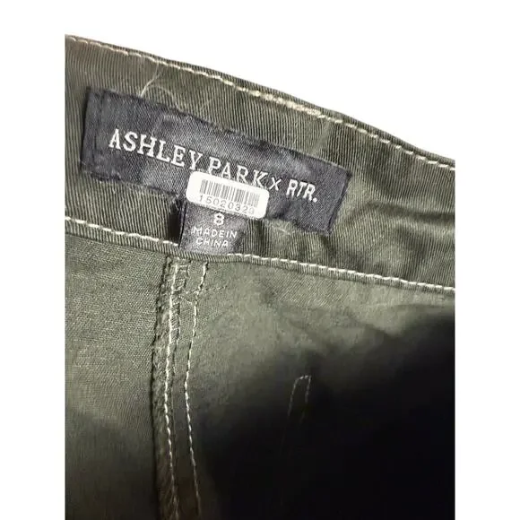 Ashley Park x RTR Olive Green Straight Leg Twill Cargo Pants Size 8 - Picture 12 of 13